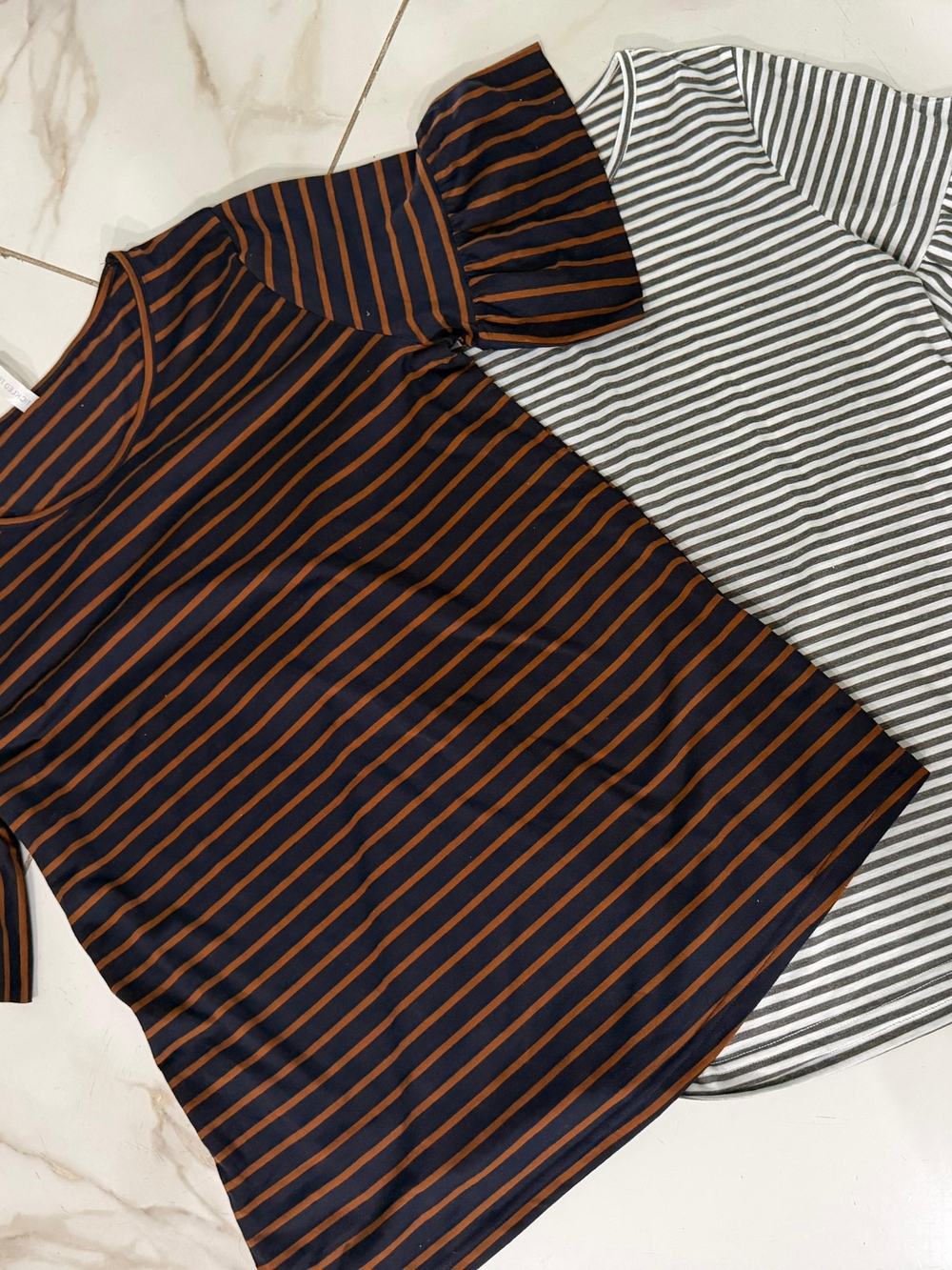 2 TOP BUNDLE- The Flare Sleeve Stripe Payton Top